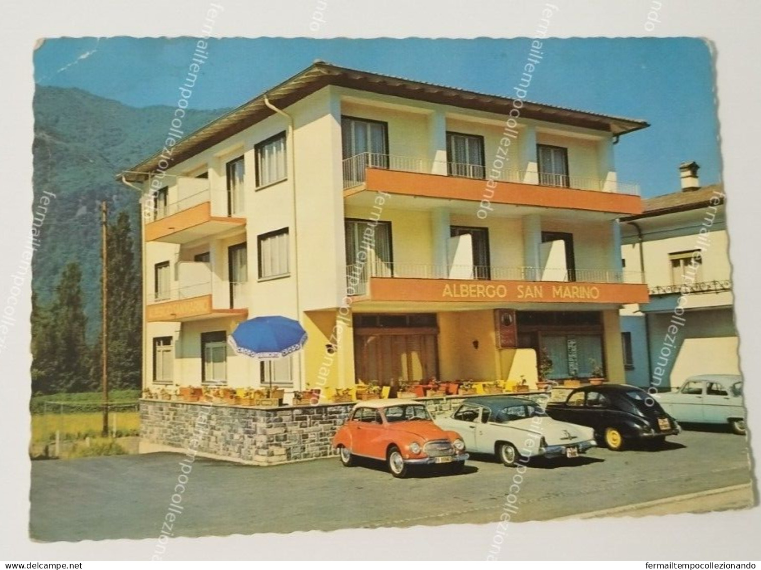 ct707 cartolina albergo san marino melano maroggia lago di lugano