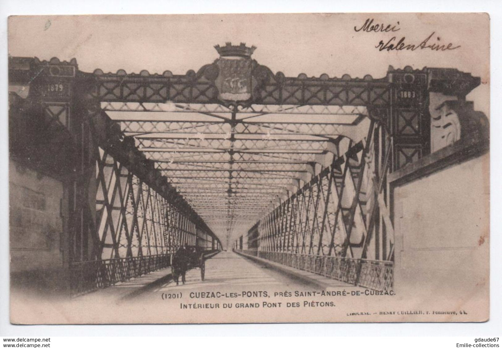 CUBZAC LES PONTS (33) - INTERIEUR DU GRAND PONT DES PIETONS