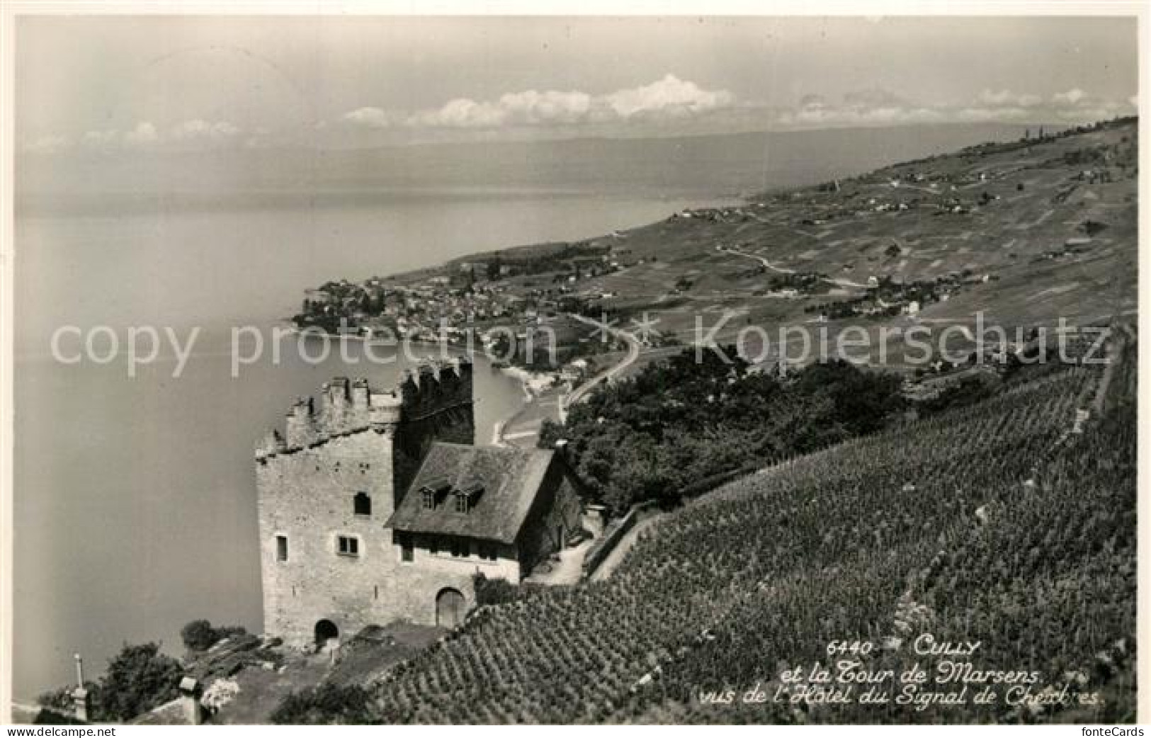 Cully VD et la Tour de Marsens vus de l’Hotel du Signal de Chexbres