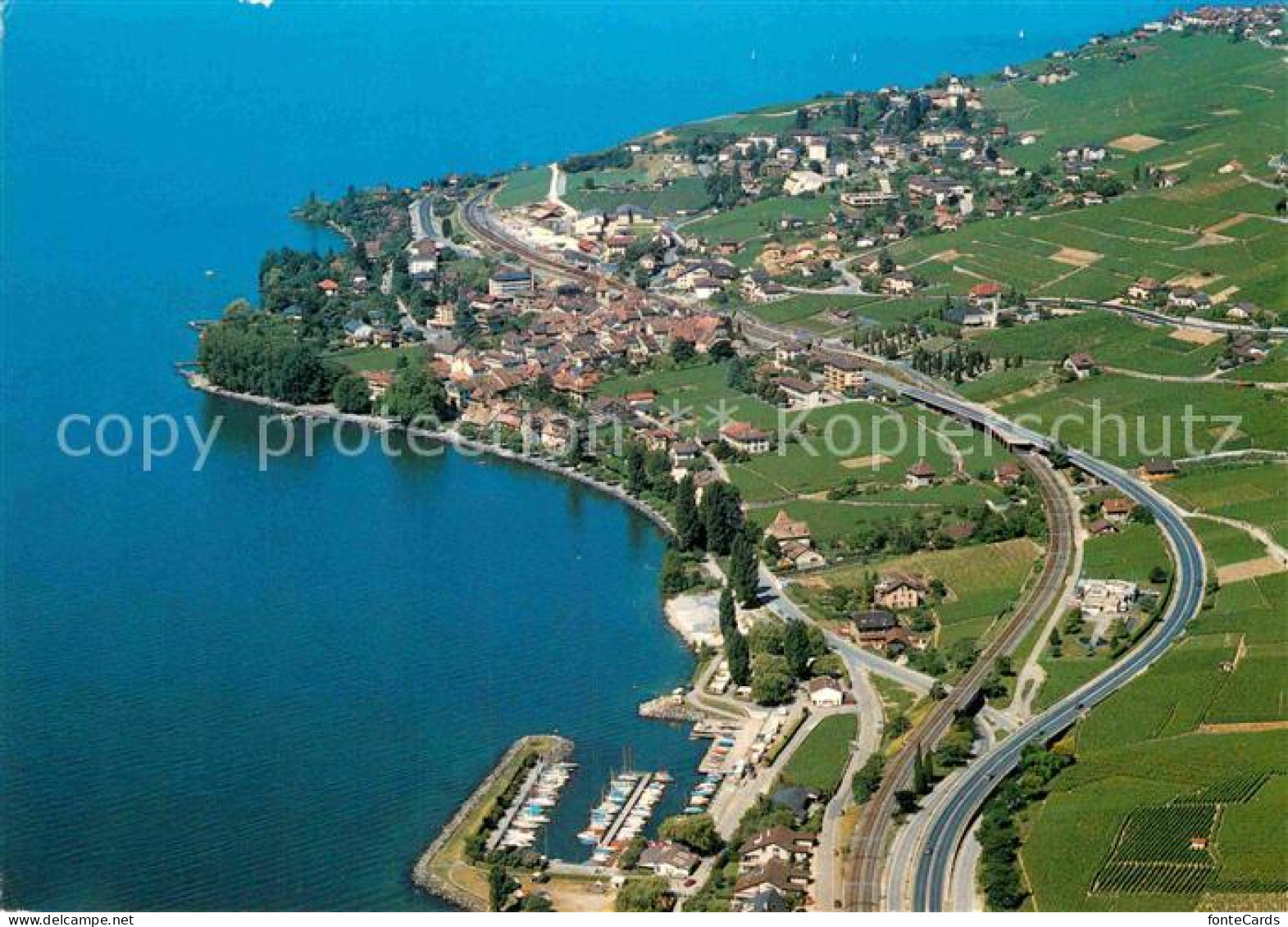 Cully VD Fliegeraufnahme Seepartie