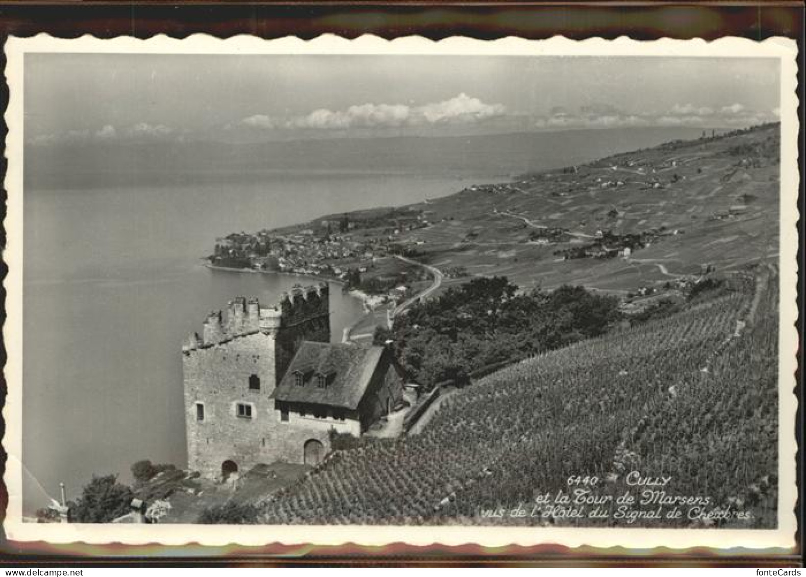 Cully VD La Tour de Marsens vus de l Hotel du Signal de Chexbres Genfer See
