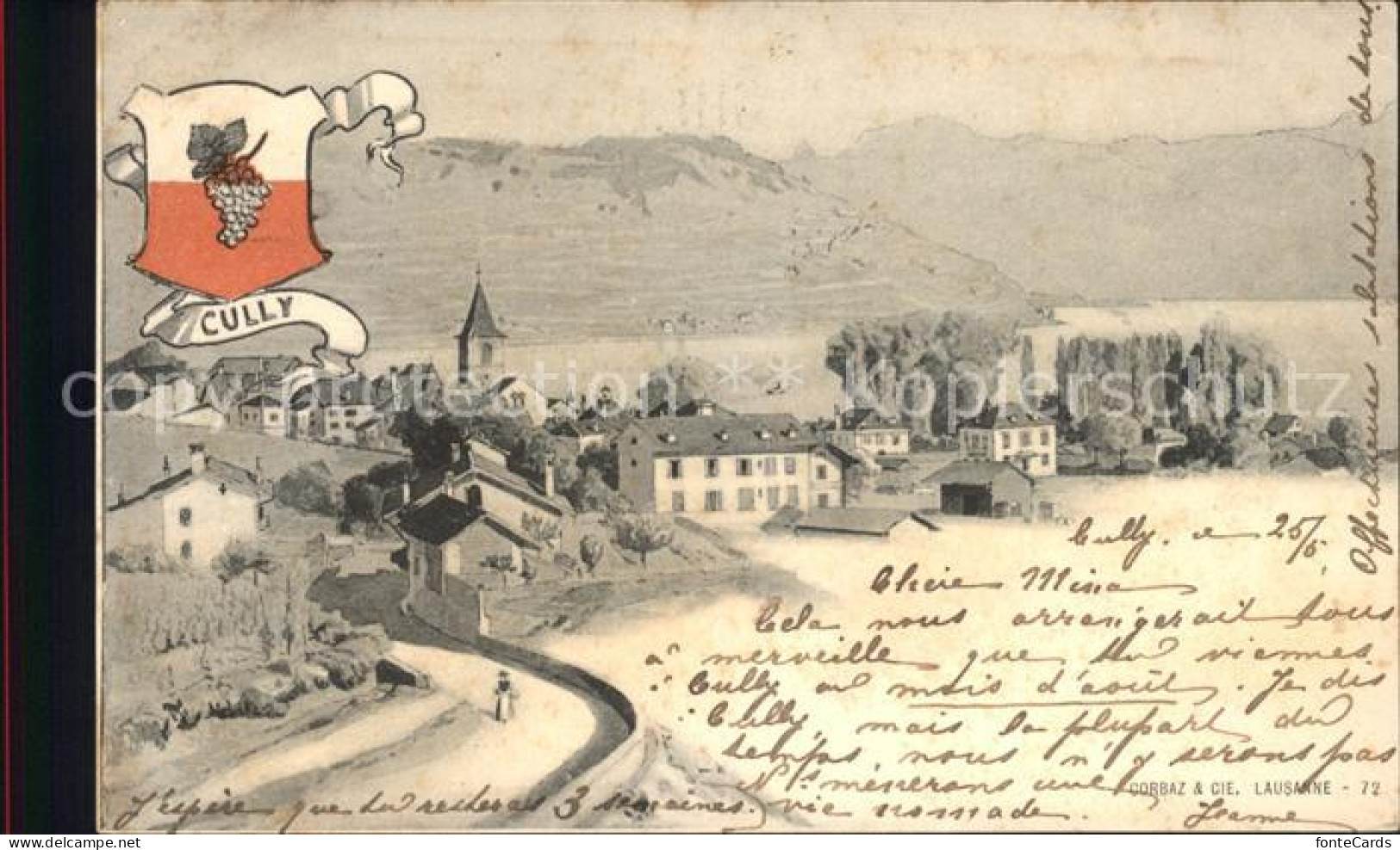 Cully VD Ortsansicht Wappen