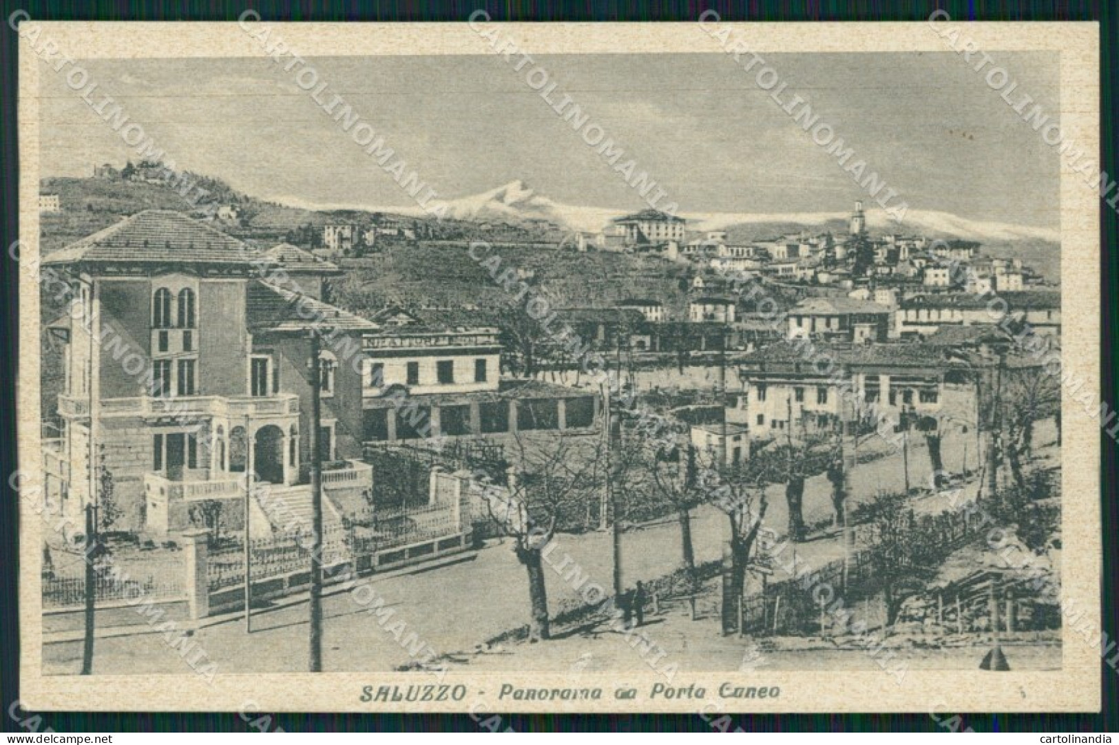 Cuneo Saluzzo Panorama da Porta Cuneo ABRASA cartolina MT5661