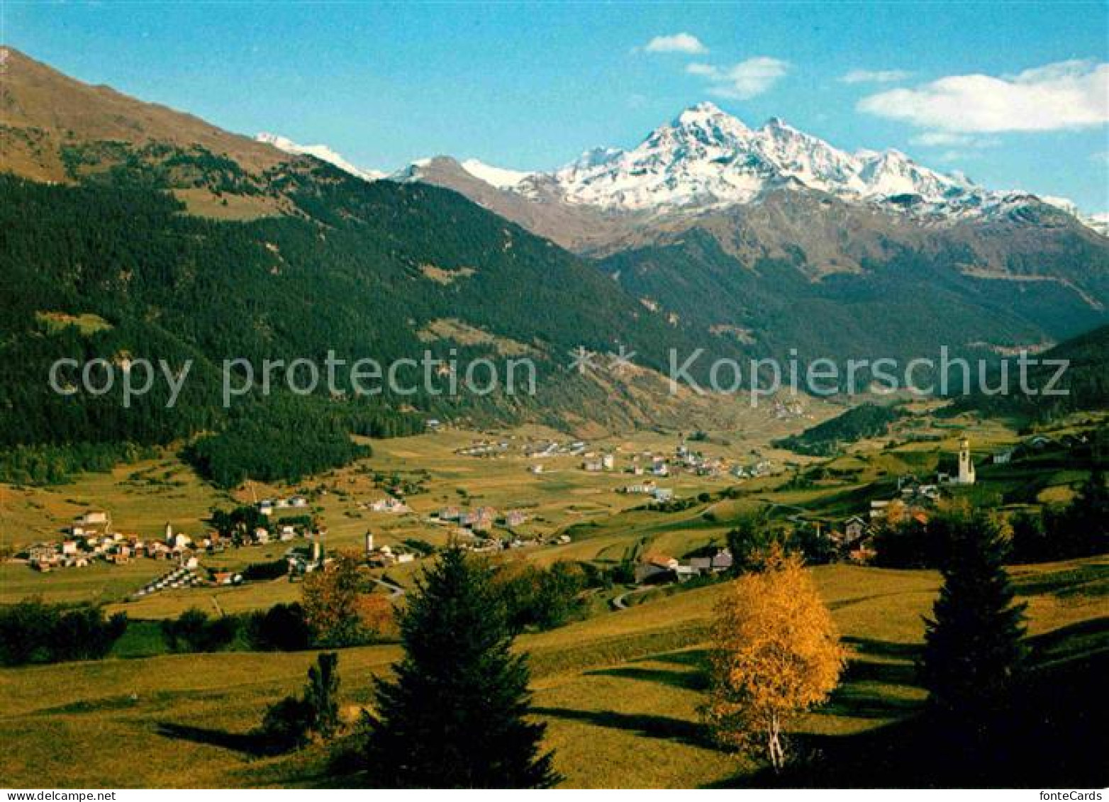 Cunter mit Riom Parsonz Savognin Tinizong Blick auf Piz d Err Albula Alpen