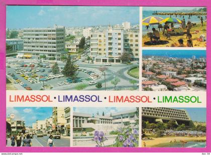 316356 / Cyprus - Limassol - 6 View Panorama City Building Cars Beach old town PC 270 postcard AK Chypre Zypern