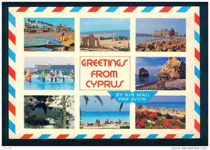 79001 / GREETINGS FROM CYPRUS - Windsurfing Planche a voile Windsurfen SPORTS - Cyprus Chypre Zypern PC mint