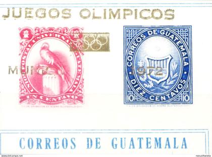 Guatemala. Sport. Olimpiadi Monaco 1972. Soprastampa "oro".