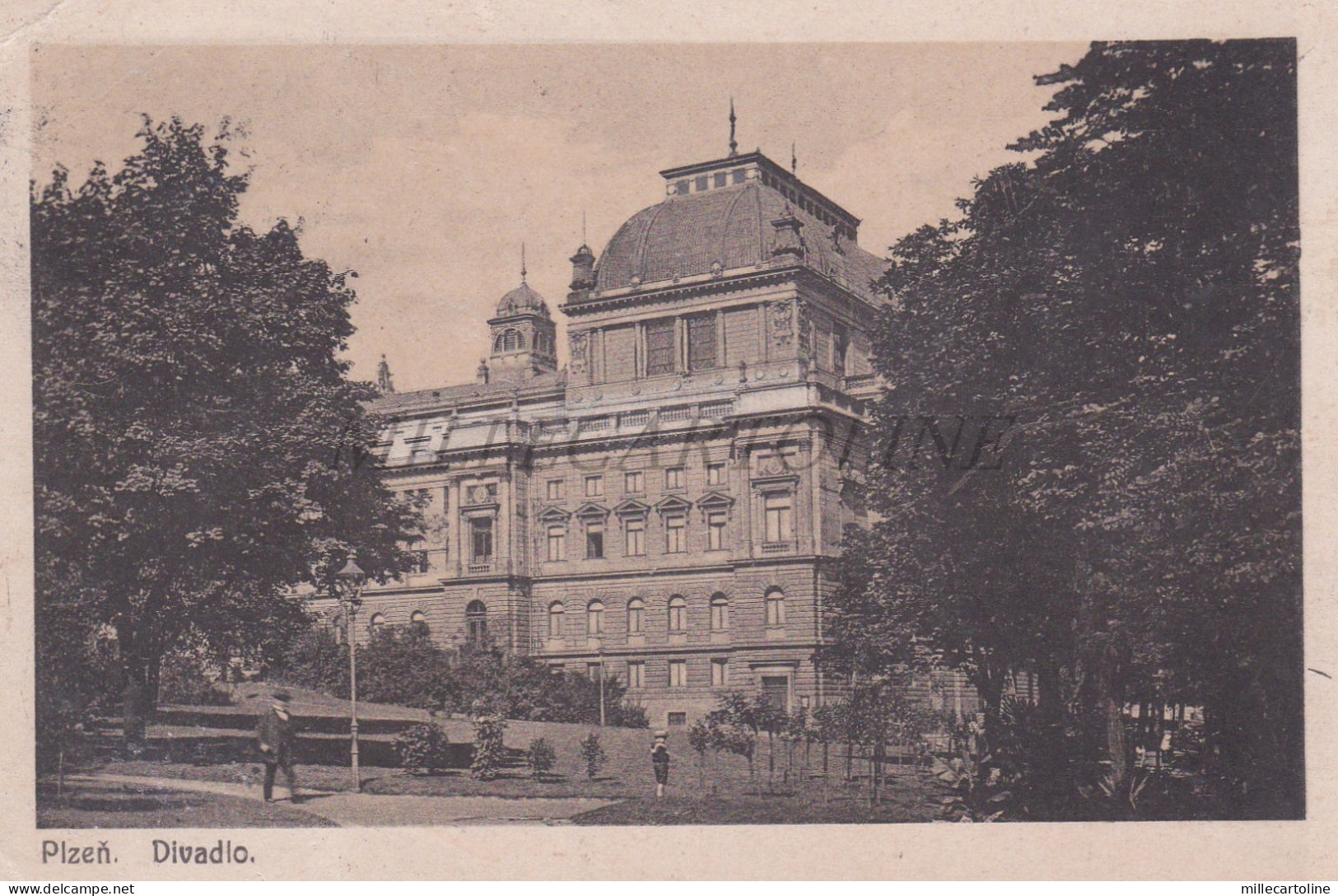 CZECH REPUBLIC - Plzen, Divadio, Postcard 1924
