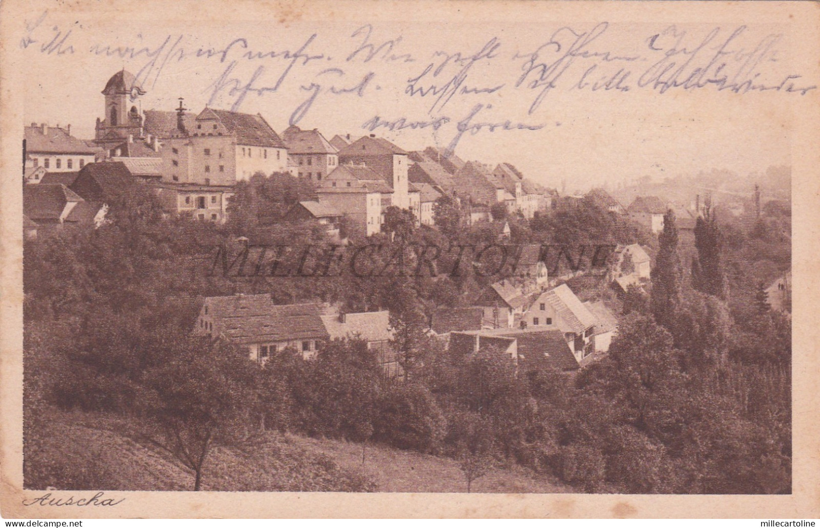 CZECH REPUBLIC - Ustek, Auscha, Postcard 1925