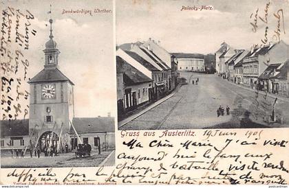 Česká rep. - SLAVKOV U BRNA Austerlitz - Denkwürdiges Uhrthor - Palacky-Platz