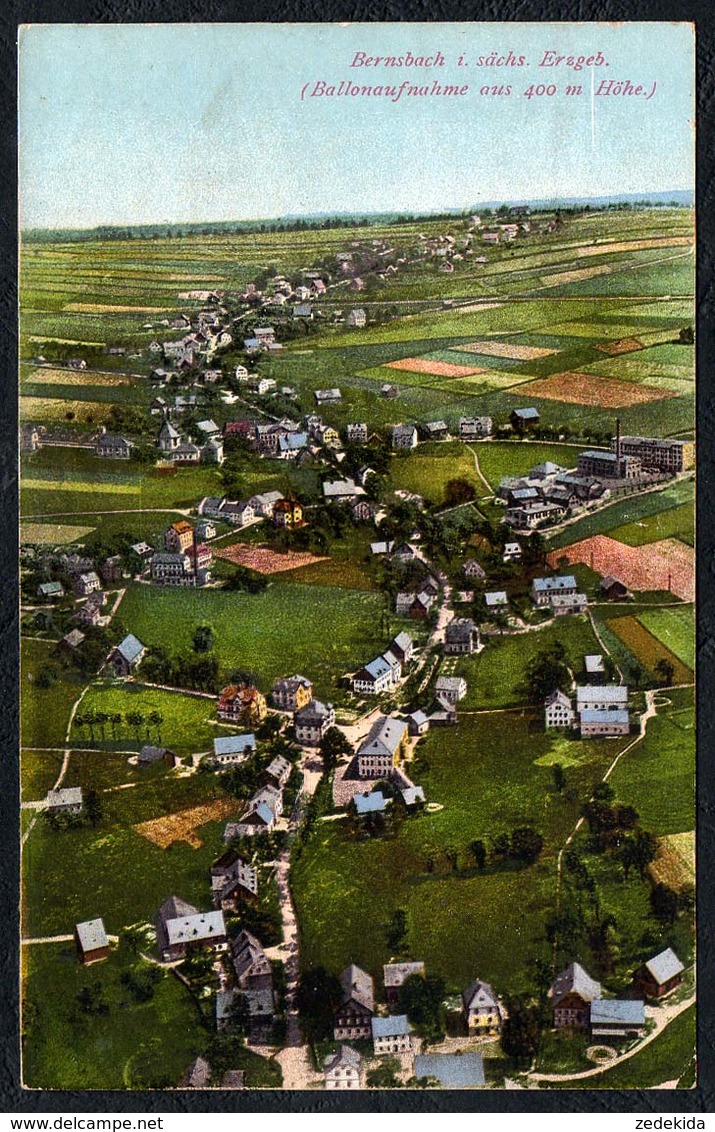 D0092 - Bernsbach Luftbild Ballon - Wilhelm Vogel - Ballonaufnahme Major Härtel