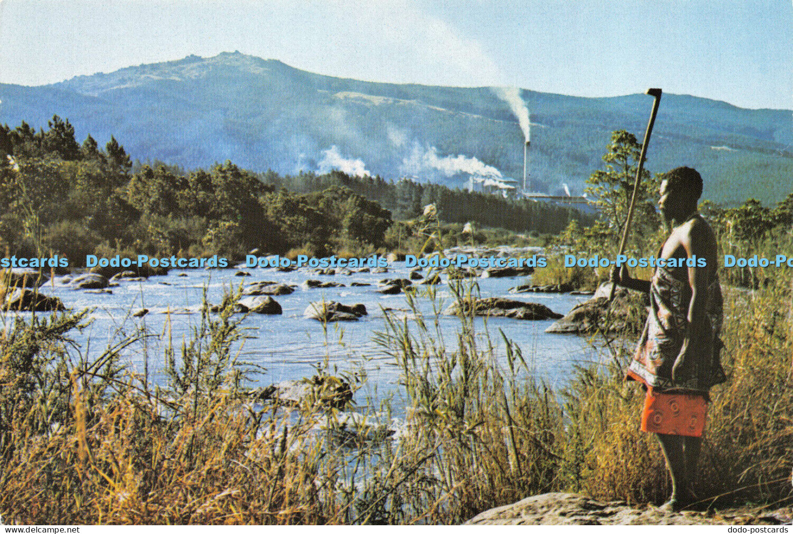 D012962 Swaziland. Great Usutu River with Bunya Pulp Mills in Background. E. Bri