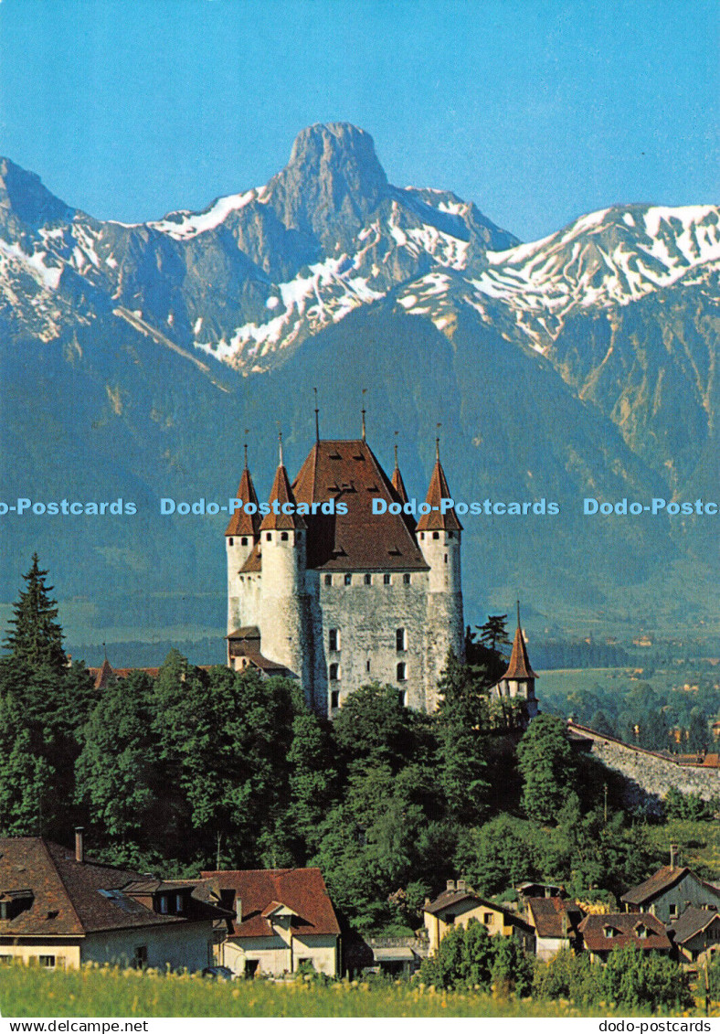 D032296 Thun. Thoune. Schloss mit Stockhorn. E. Gyger