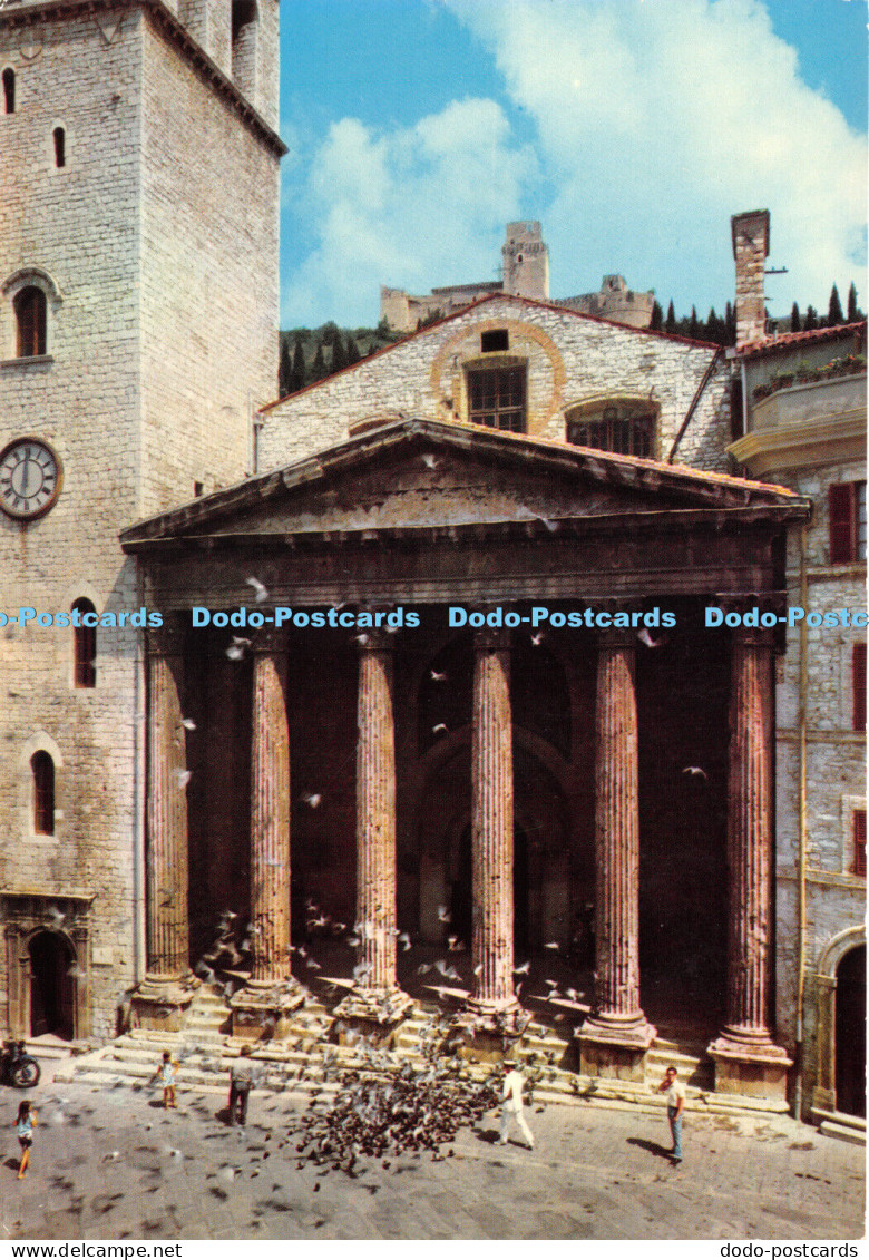D043099 Assisi. Commune Square. Minerva Temple. Brunner. Ulisse Rossi