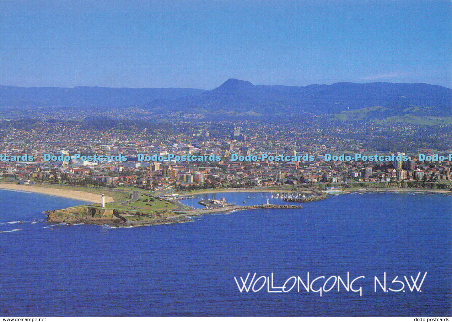 D046186 Wollongong N. S. W. Aerial View. Bartel Postcards and Souvenir