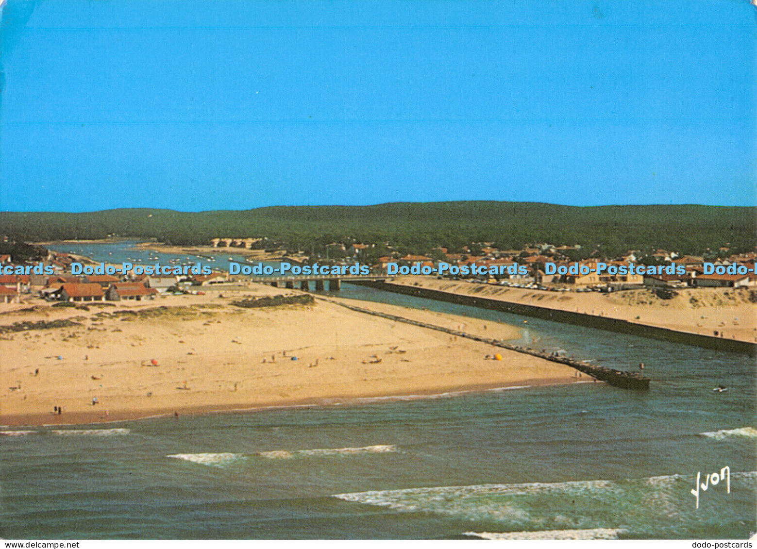 D049637 Cote Landaise. Mimizan Plage. Landes. Vue aerienne de la Plage et de l e