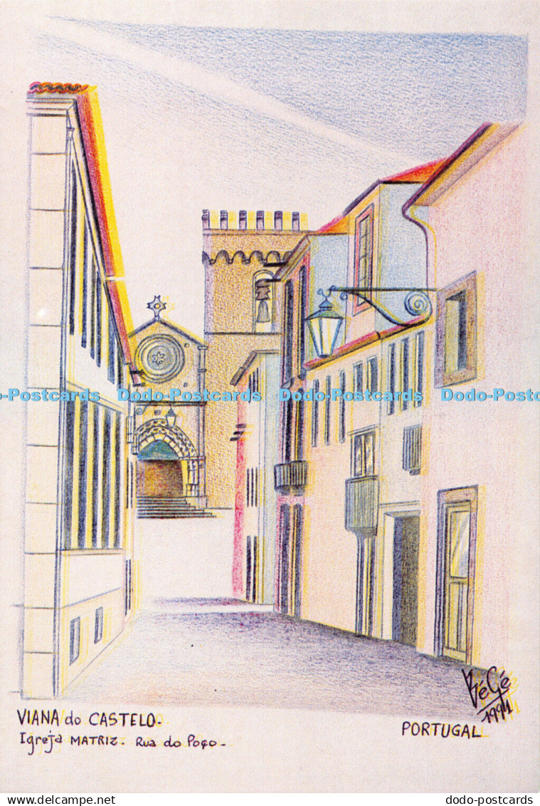 D062662 Viana do Castelo. Igreja Matriz. Rua do Poco. Portugal. Bege. 1991