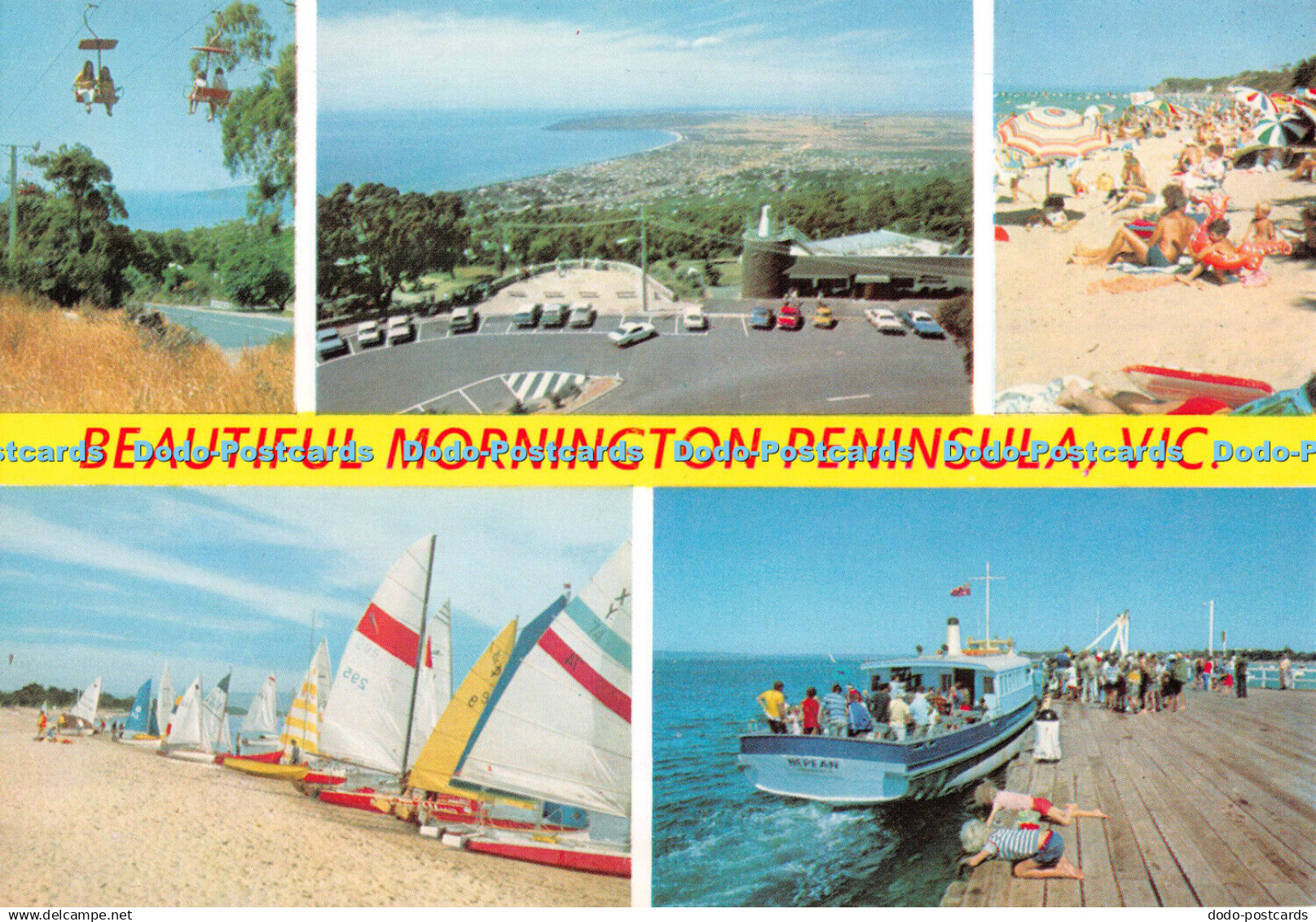 D087090 Vic. Beautiful Mornington Peninsula. Chairlift Arthur Seat. Yachts at Ry
