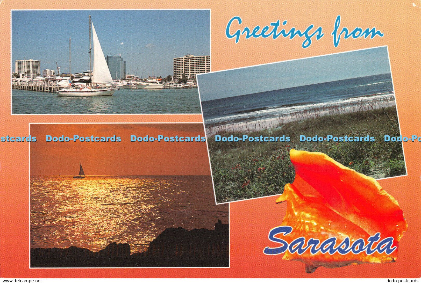 D090084 Greetings From Sarasota. Seminole Post Cards. J. E. Duran. Multi View