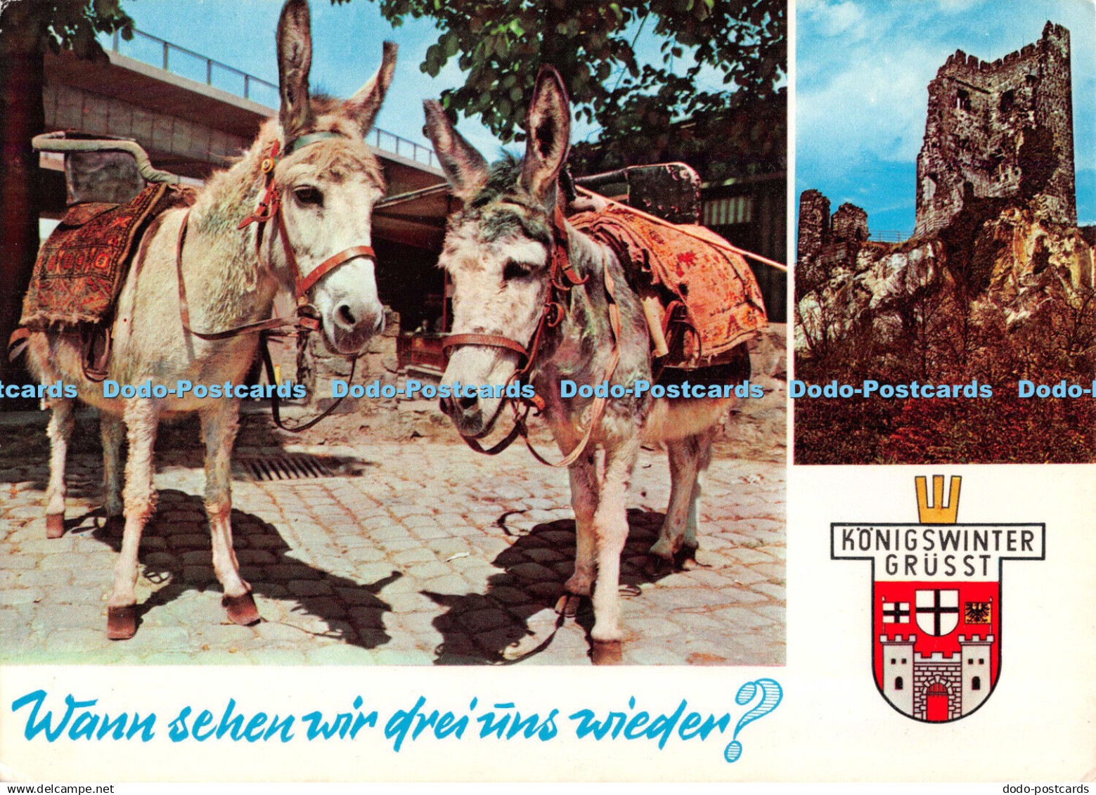 D107620 Wann sehen wir drei uns wieder. Konigswinter Grusst. Konigswinter am Rhe