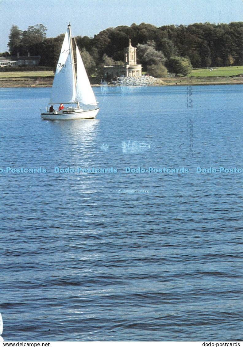D117603 Hidden Rutland. Sailing boats across Rutland Water in front of Normanton