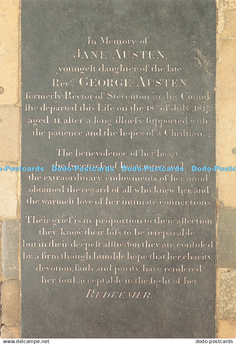 D125281 Winchester Cathedral North Aisles Jane Austen Tomb Winchester Cathedral