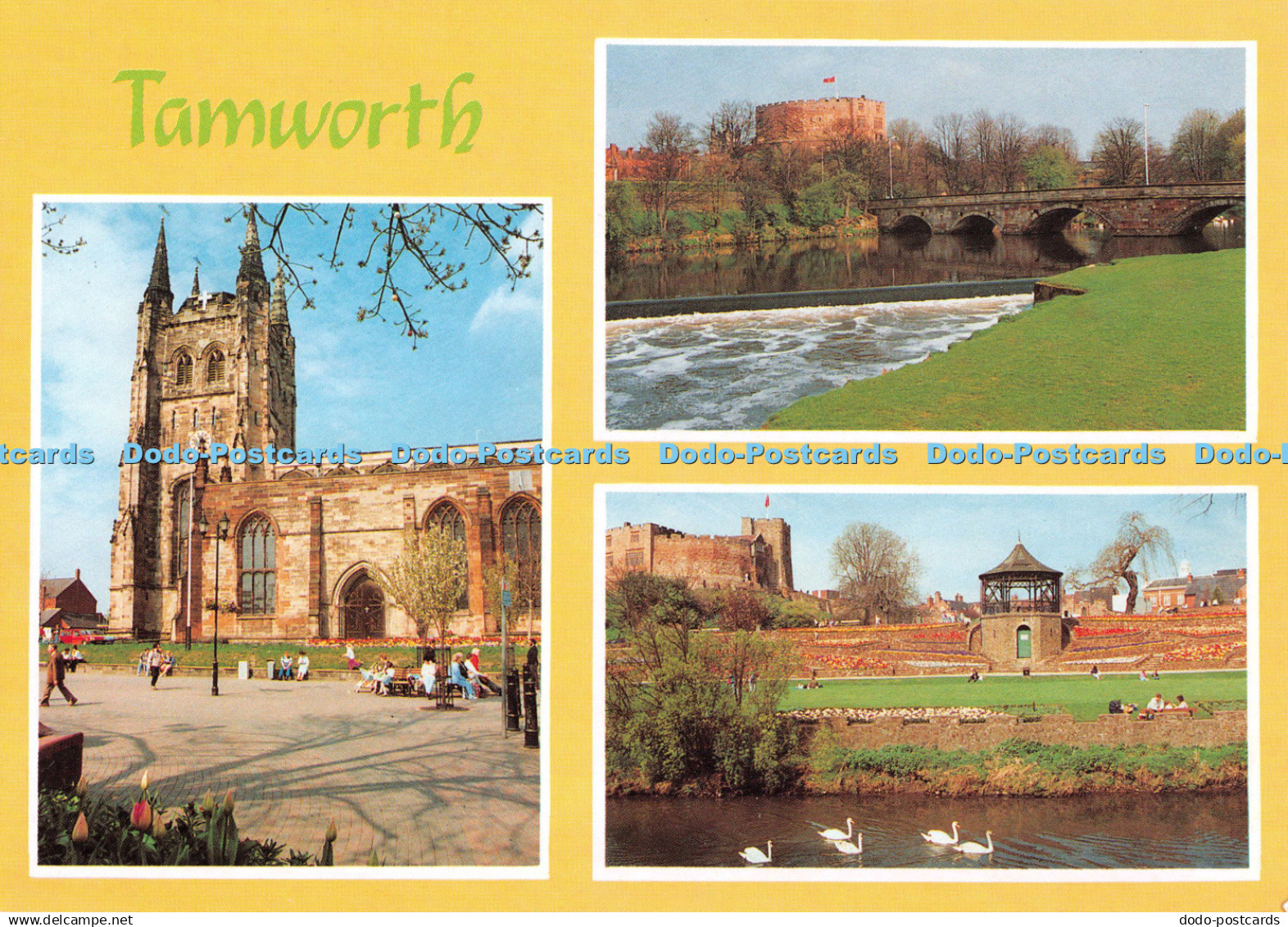 D126612 Tamworth Staffordshire Parish Church Castle Gardens The River Tame and C