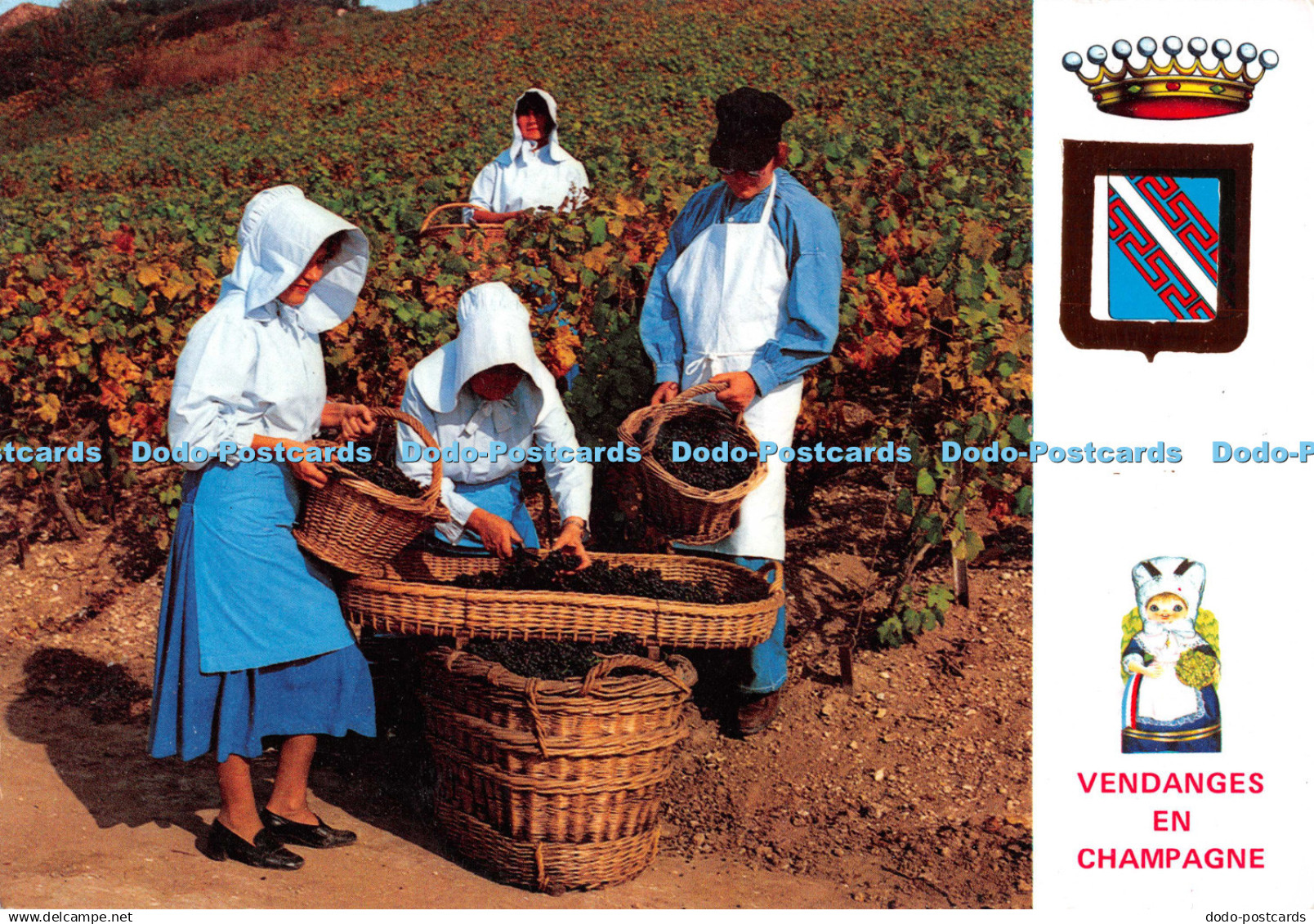D132479 Vendanges en Champagne Vintagers in Typical Costume of the Champagne Are