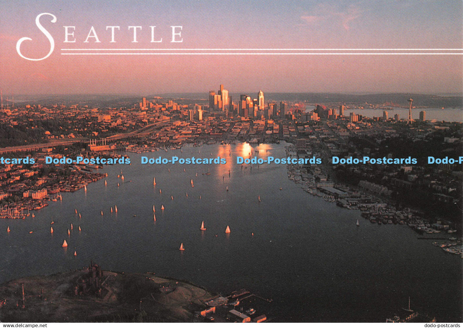 D133695 Seattle Washington This Seattle aerial overlooks Lake Union out towards