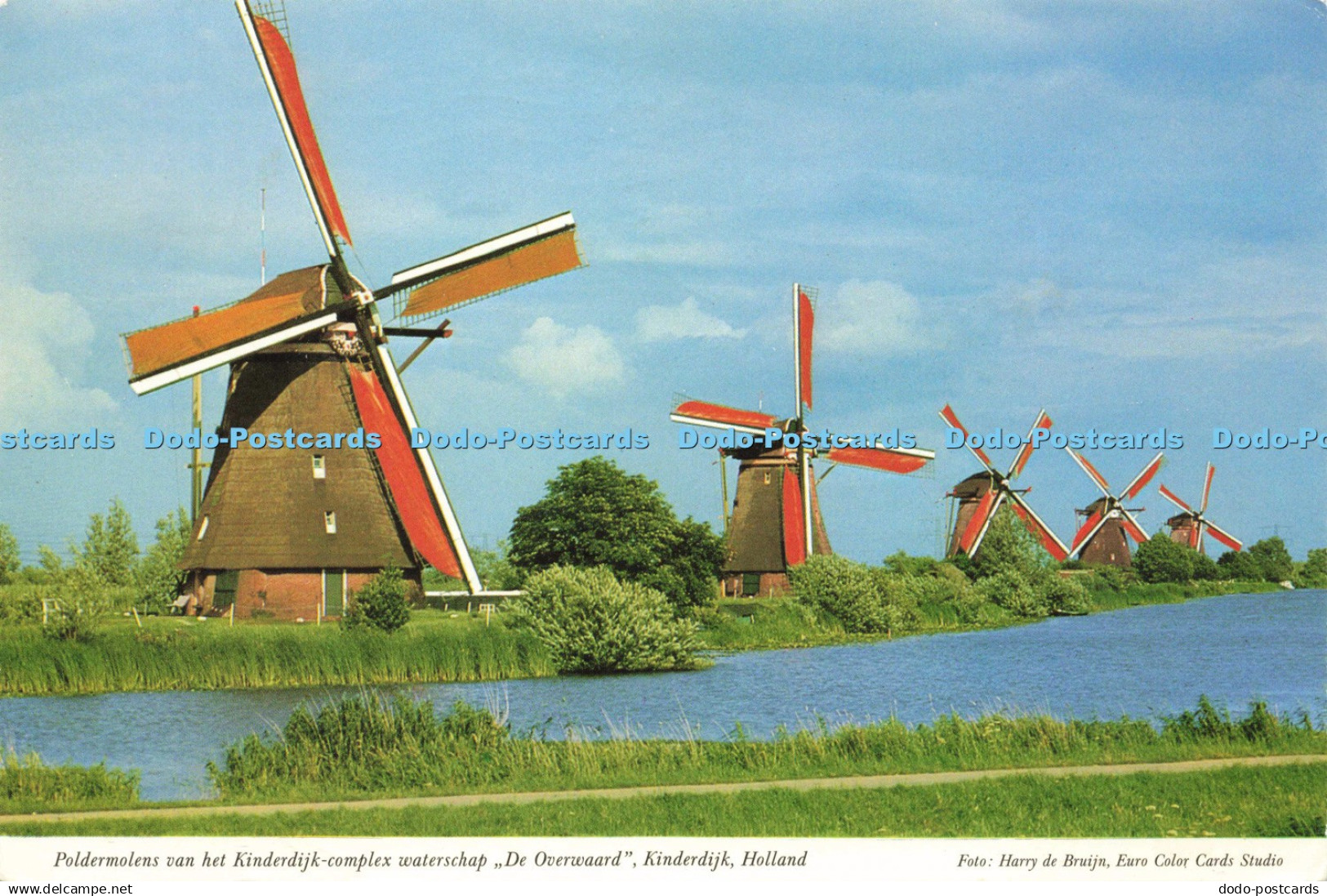 D142800 Kinderdijk Holland Drainage mills of Kinderdijk complex polder Overwaard