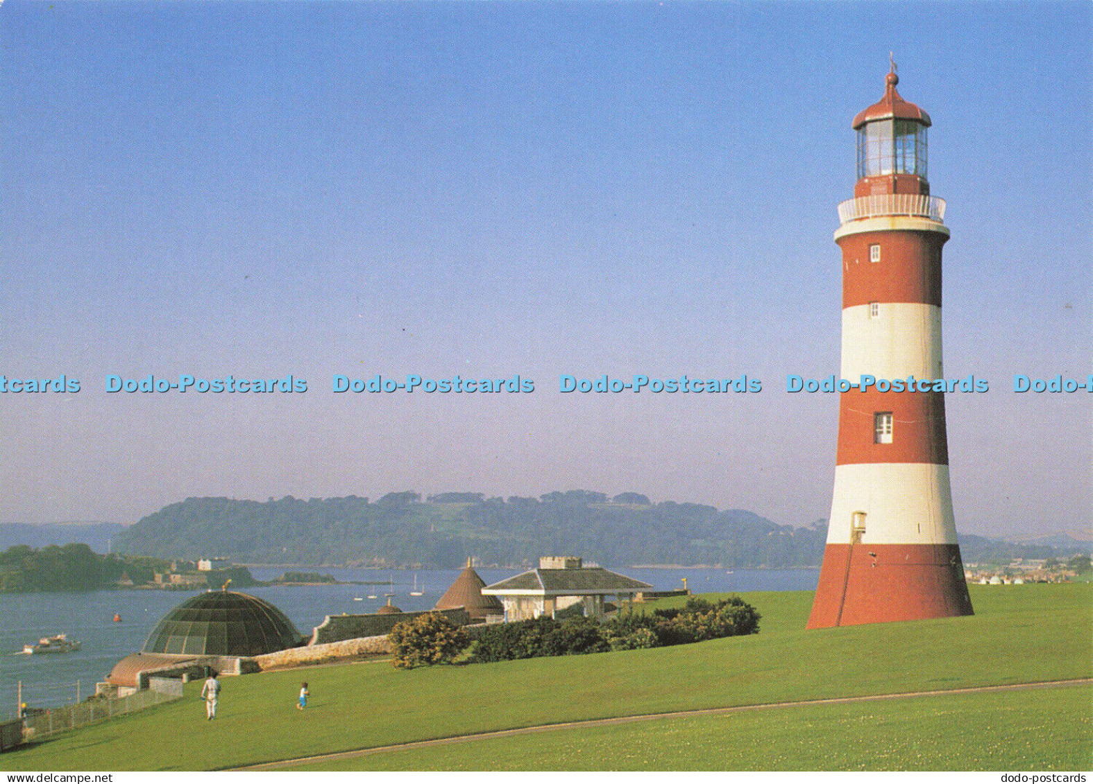 D148726 Plymouth. Devon. Smeaton Tower on Plymouth Hoe With Drakes Island. Judge