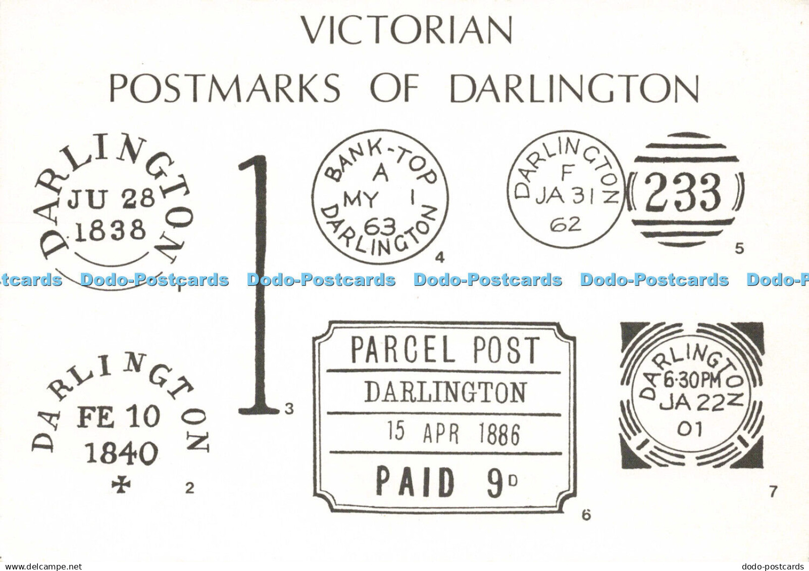 D150458 Victorian Postmarks of Darlington. Darlington Philatelic Society