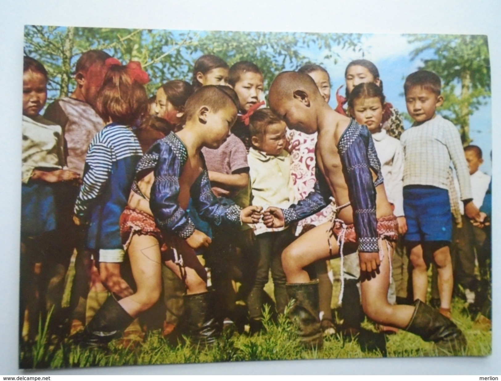 D155996  Mongolia Children Wrestling