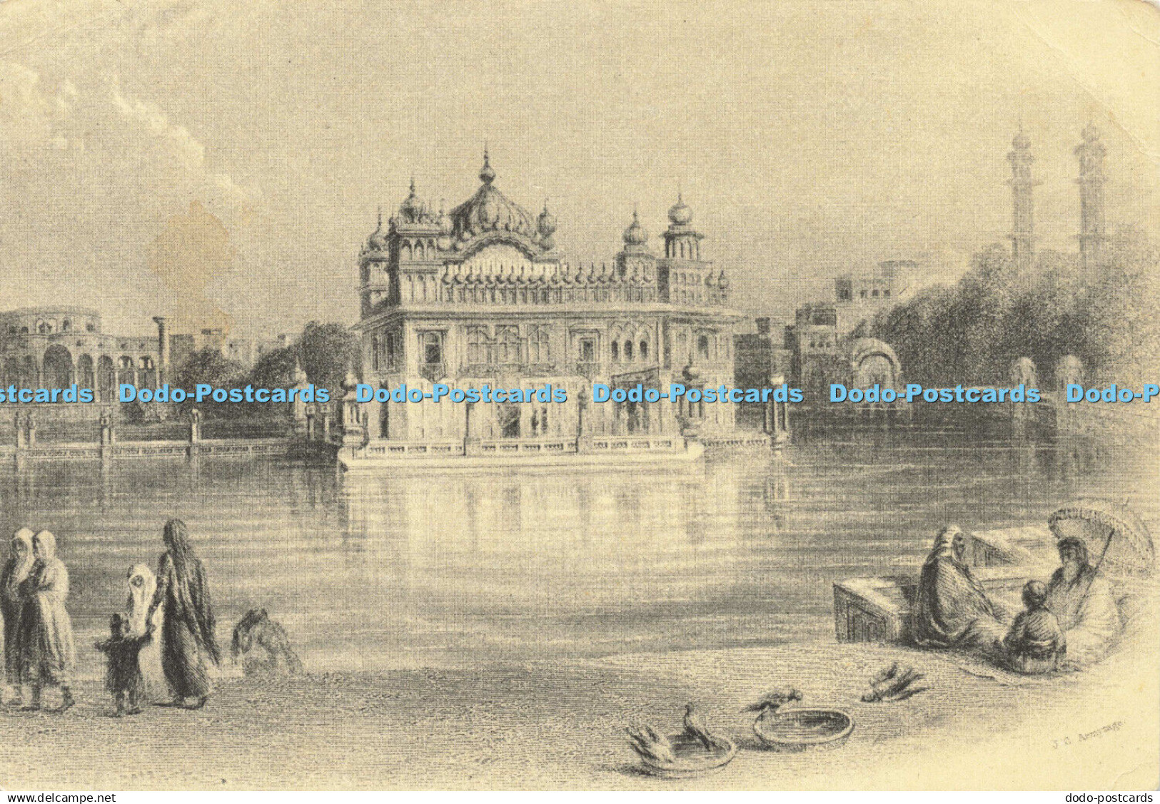 D156267 India. Sacred Temple and Tank. Umritsar. From the Air India Collection.