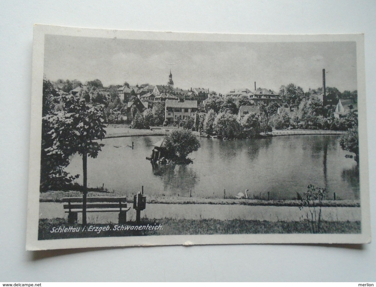 D168849 Schlettau im Erzgebirge Sachsen,  Schwanenteich