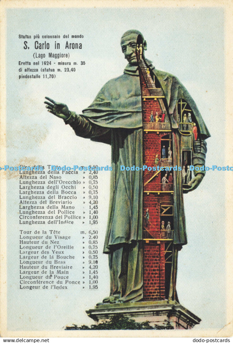 D173321 Statua Piu Colossale del Mondo S. Carlo in Arona. A. Preda. Cesare Capel