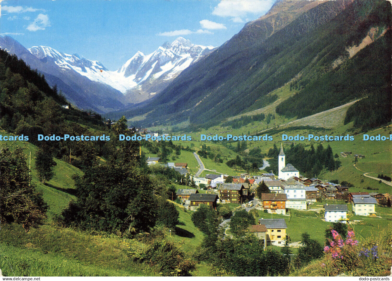 D178130 Kippel und Wiler im Lotschental Lotschenlucke. Sattelhorn. Schinhorn. Kl