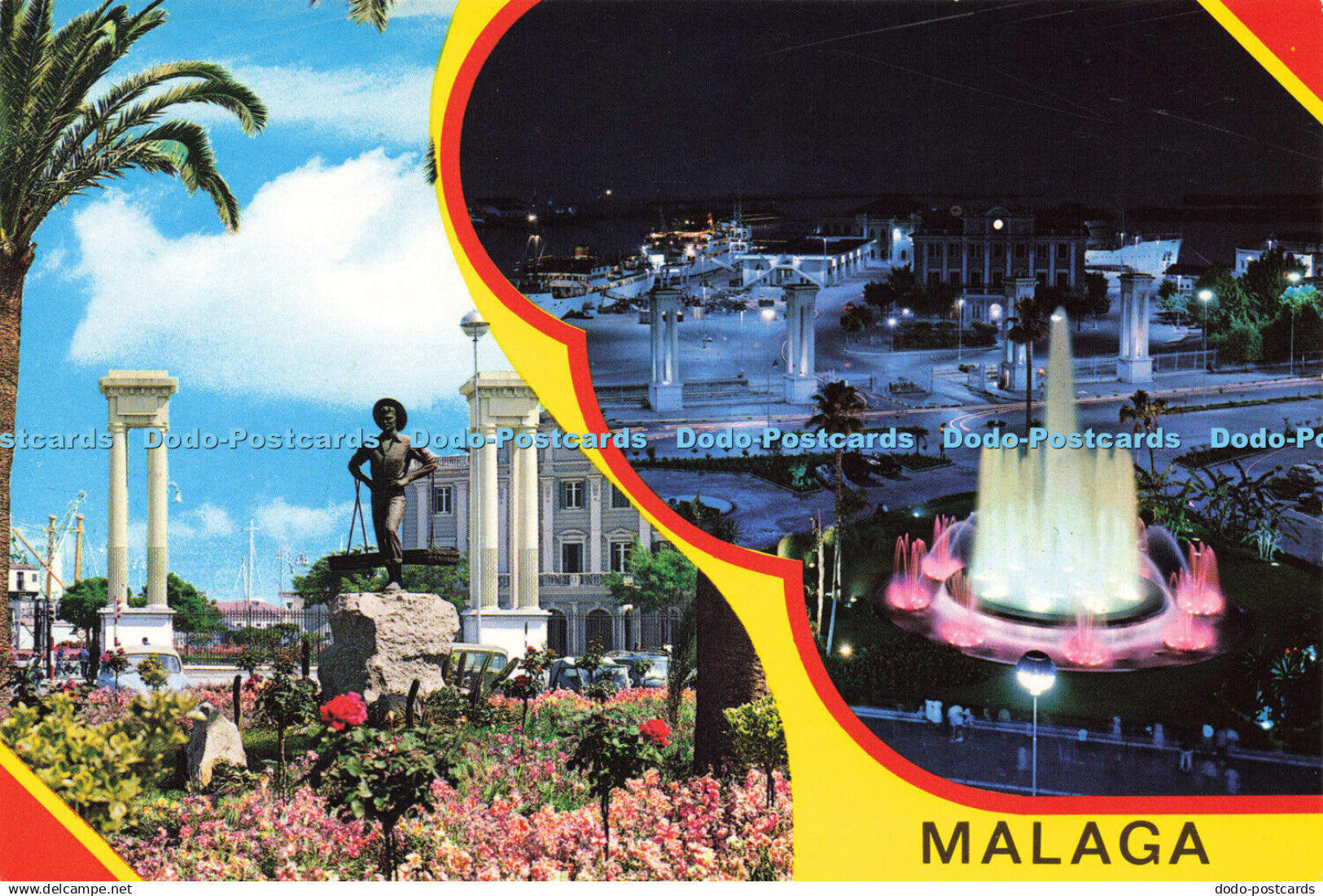 D181590 Malaga. Queipo de Llano Square. Postales Malaga. A. G. Cobas. Multi View