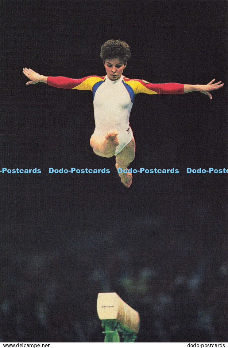 D184931 Gymnast Daniela Silivas of Rumania. Leaping for Glory. Bob Thomas Sports