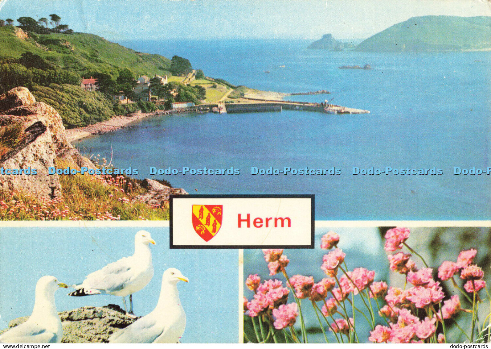 D187667 Herm. The White House Hotel and Herm Village Clustered Round the Island