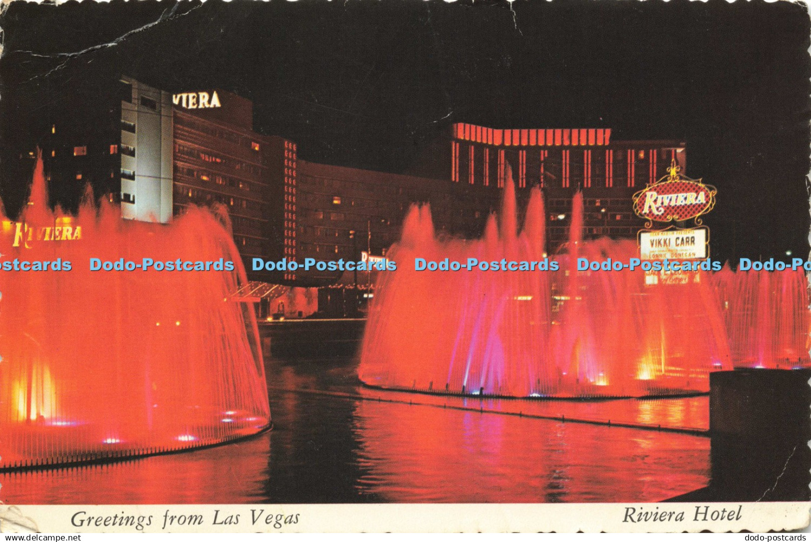 D195167 Greetings from Las Vegas Riviera Hotel Las Vegas News Agency Plastichrom