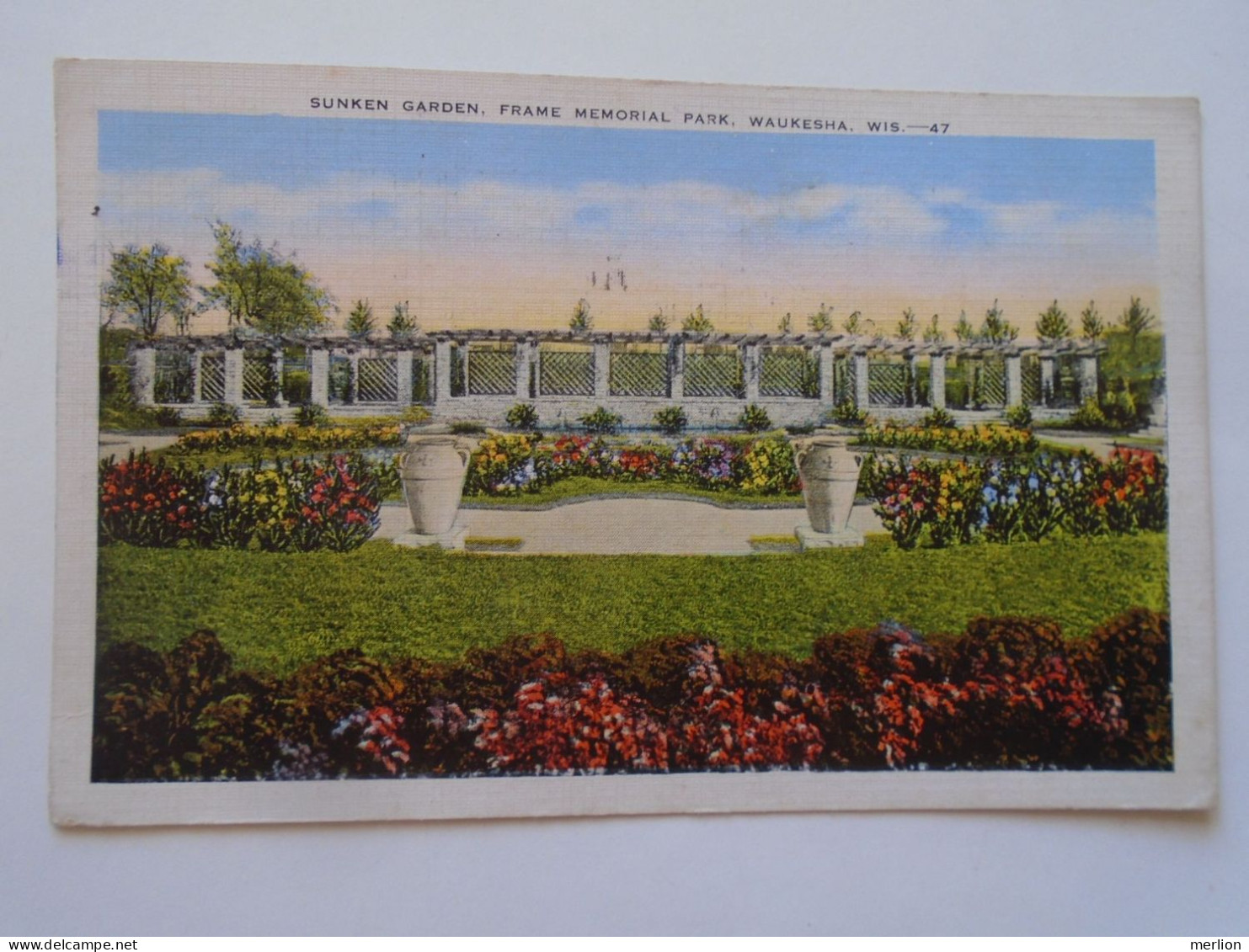 D197076    US  Wisconsin - Sunken Garden Frame Memorial Park  WAUKESHA  1957- Őri Katalin  to Hungary