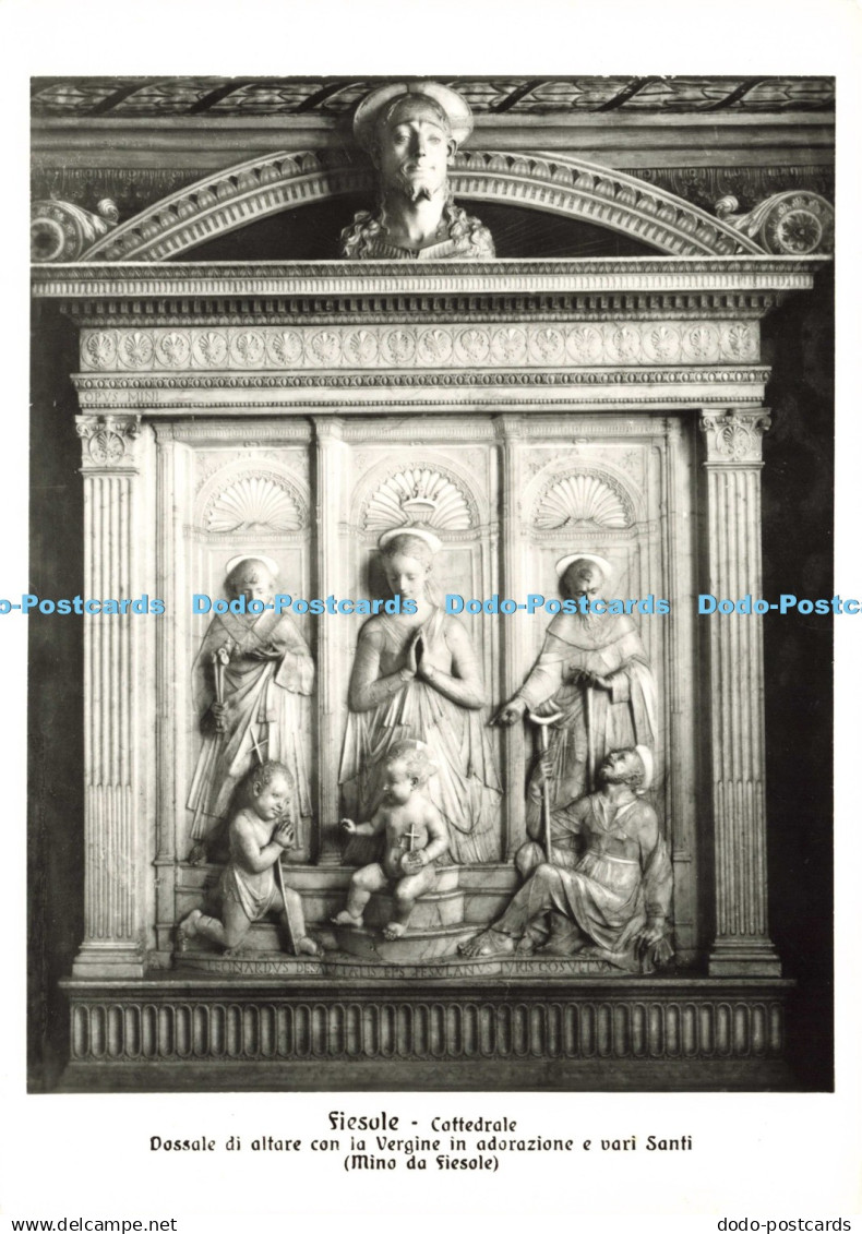 D198030 Fiesole Cattedrale Dossale di Altare con la Vergine in Adorazione e vari