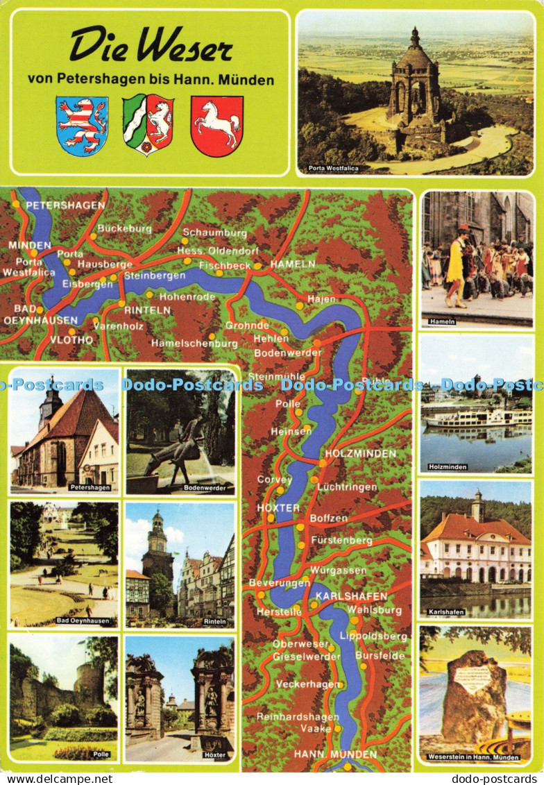 D198849 Die Weser von Petershagen bis Hann Munden Porta Westfalica Hameln Holzmi
