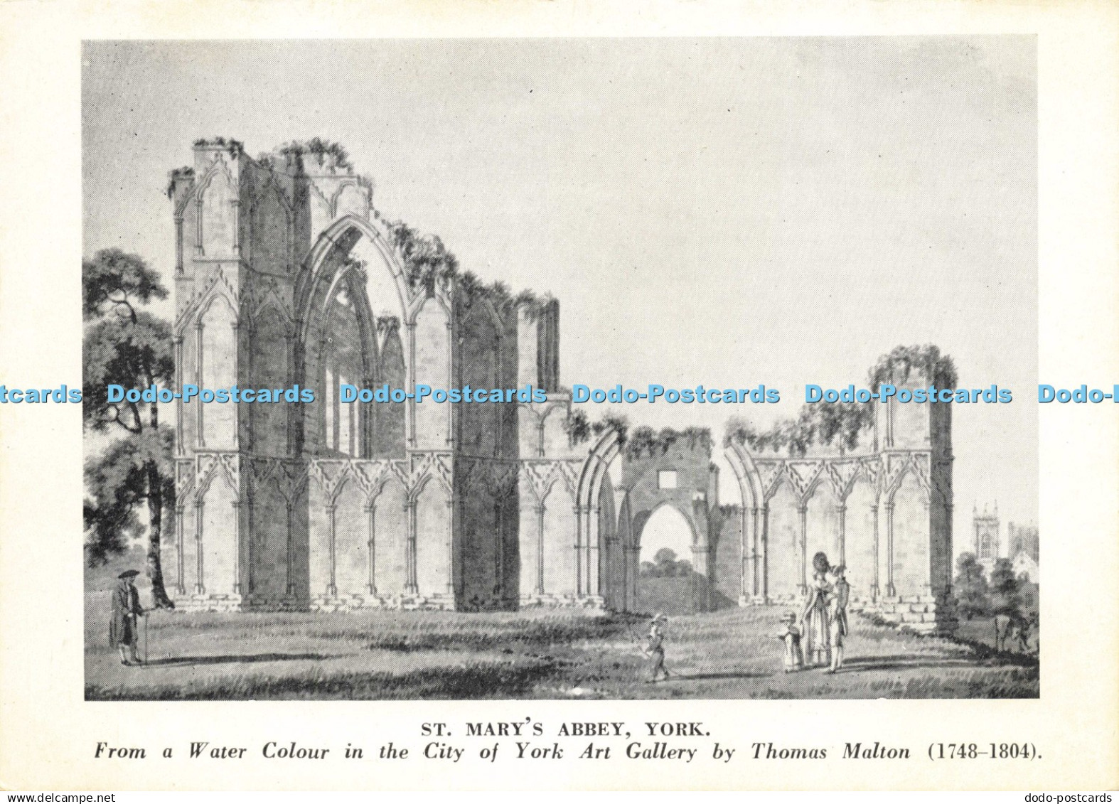 D201380 York St Mary Abbey City of York Art Gallery York Water Colour Series No