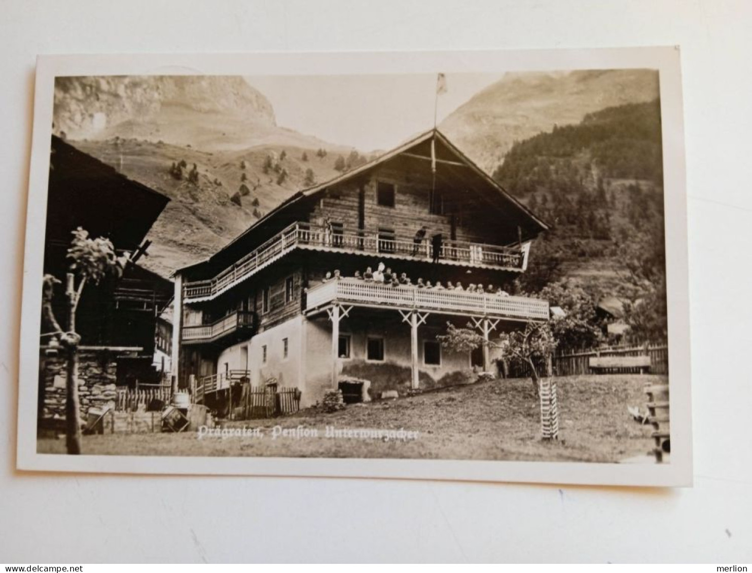 D202731   AK- CPA  -  Österreich Tirol Prägraten am Großvenediger -  Pension Unterwuezacher    - ca 1939  FOTO-AK