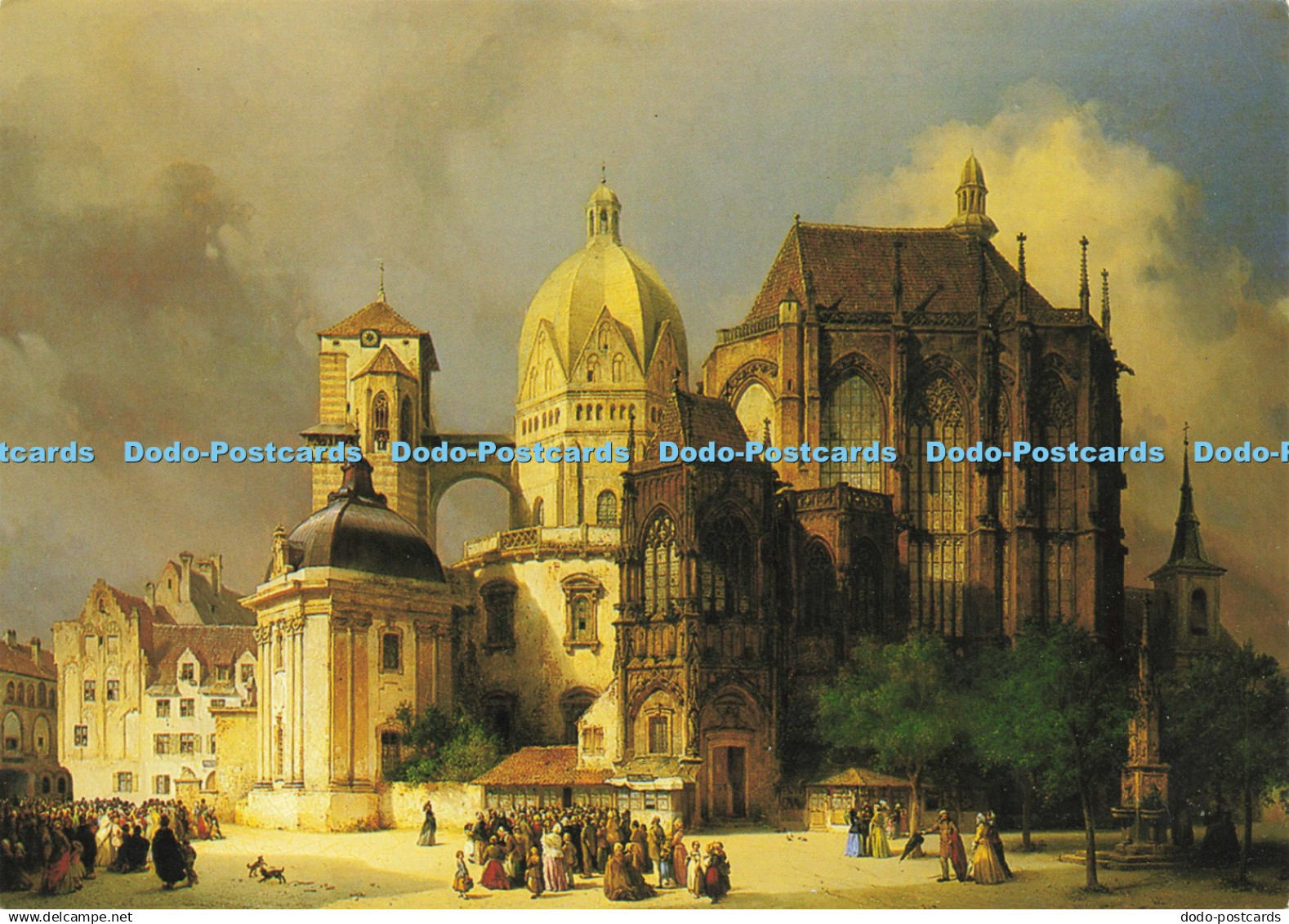 D203419 Aachen Aken Aix la Chapelle Michael Neher Oel Aachens Dom im Jahre 1853