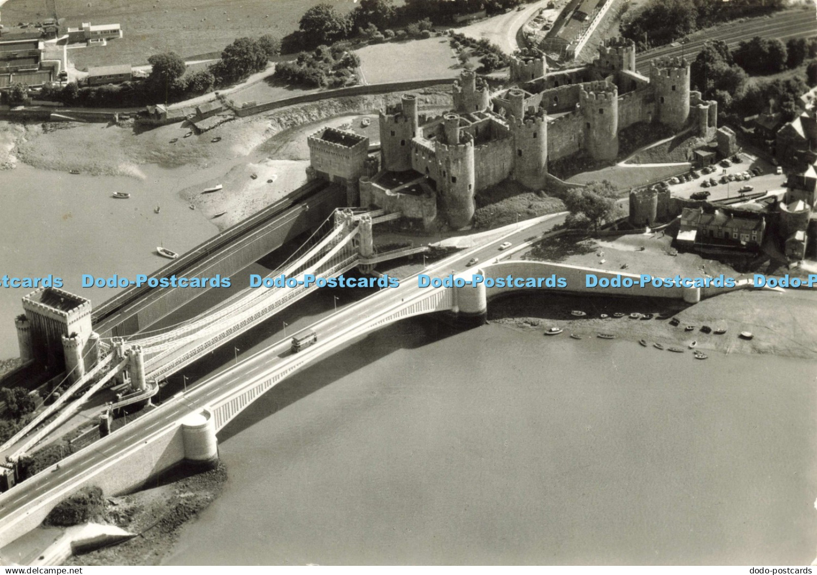 D203876 Caernarvonshire Conway Castle Air View Aerofilms