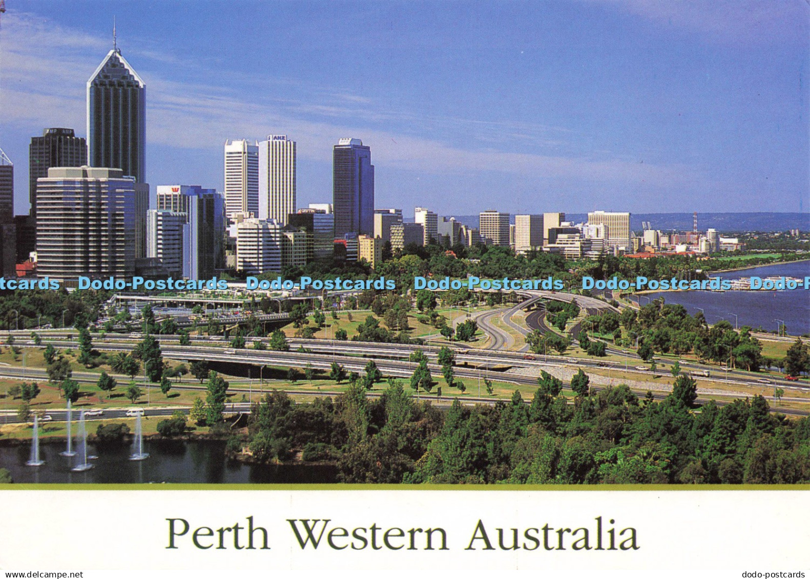 D204149 Perth Western Australia Perth Skyline from Kings Park Bartel Postcards a