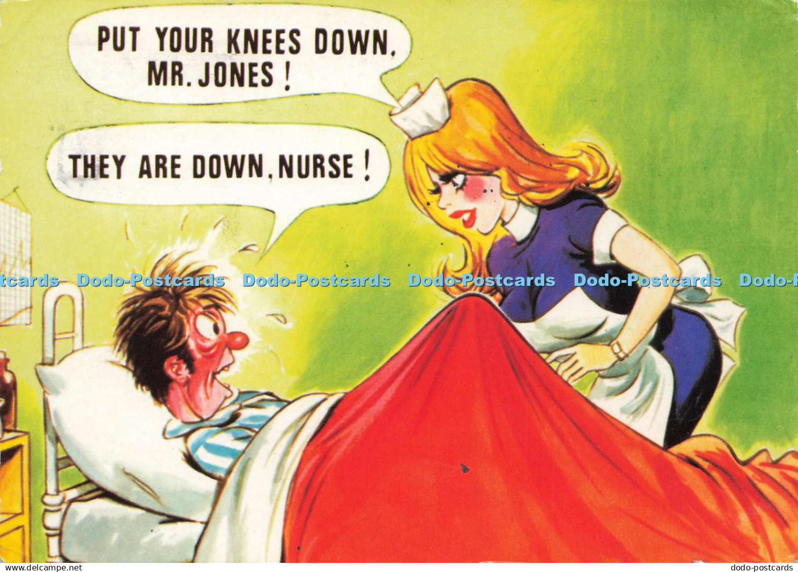 D204436 Put Your Knees Down Mr Jones They are Down Nurse Bamforth J Salmon Comic